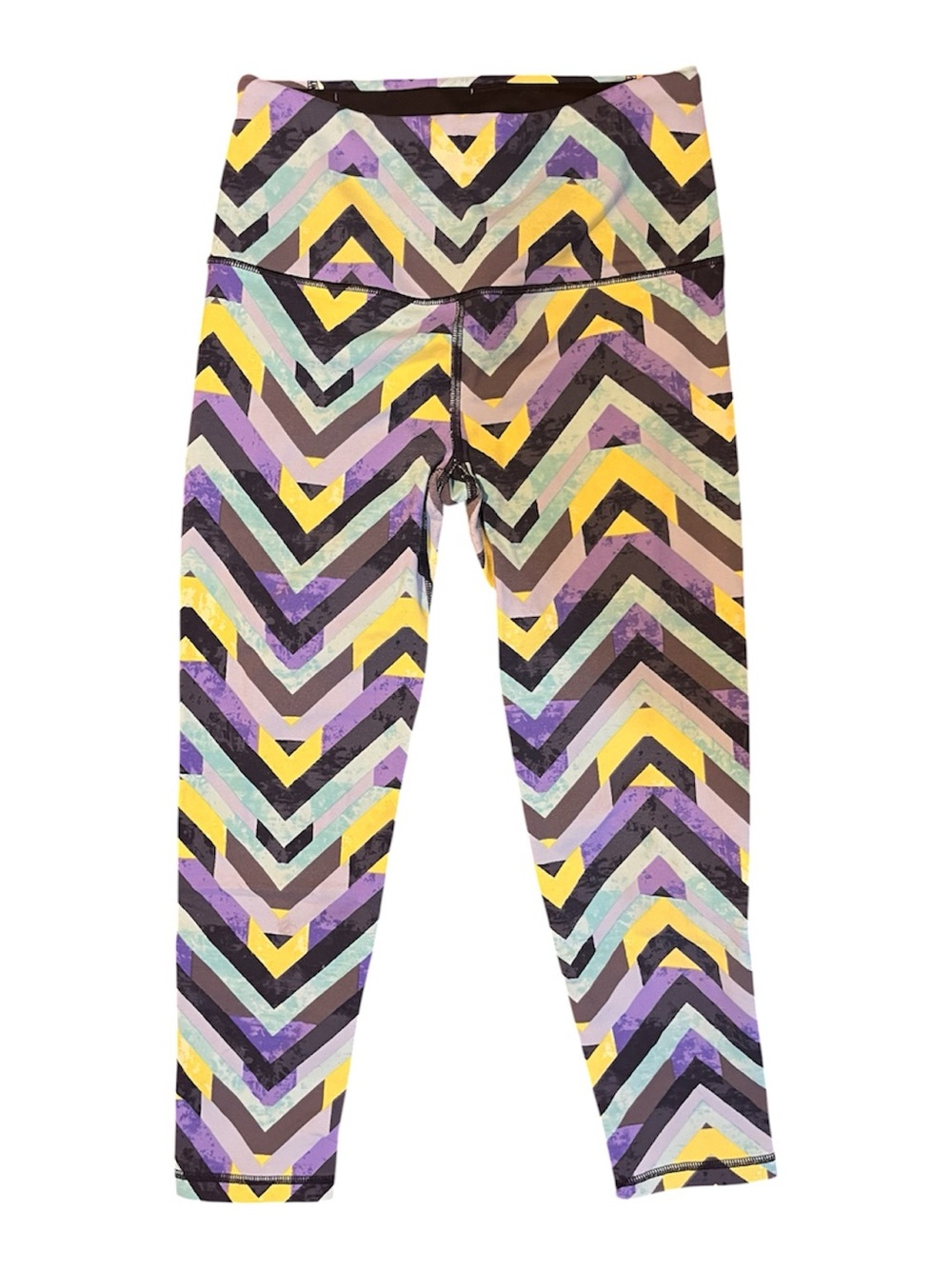 Victoria's Secret Chevron Leggings in Purple, Yellow, Mint & Black